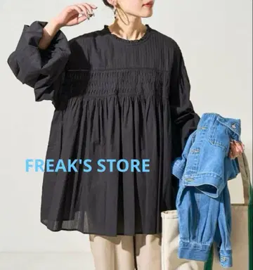 프릭스스토어 인도 핀턱 개더 블라우스