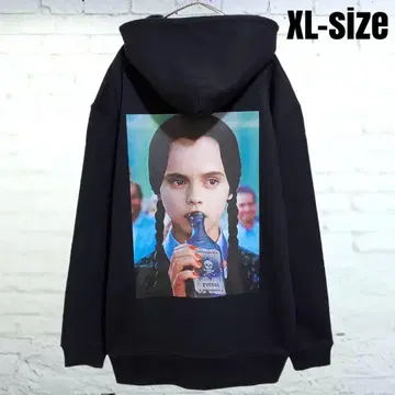 [ 새상품 ] 아담스 패밀리 웬즈데이 후드티 블랙 3