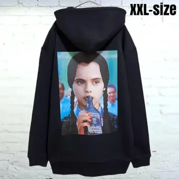 [ 새상품 ] 아담스 패밀리 웬즈데이 후드티 블랙 4