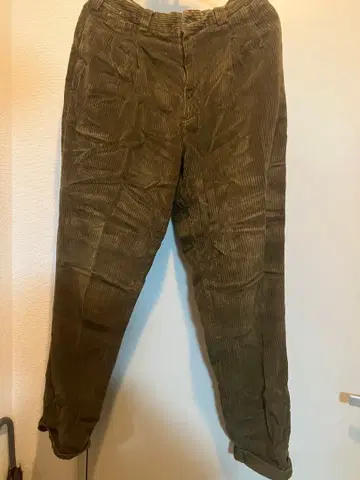 Chic Elegant 코듀로이 와이드 팬츠 올리브