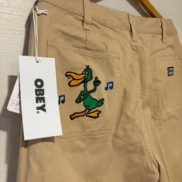 OBEY 오베이 자수 오리 치노 팬츠 워크 팬츠