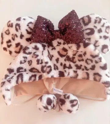 디즈니 레오파드 무늬 팬캡 브라운