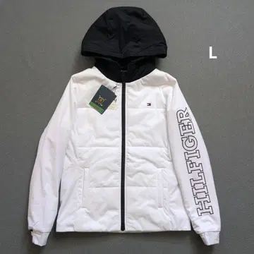 [미사용 택 포함] 타미힐피거 골프 충전솜 풀집업 자켓 후드티 화이트 L