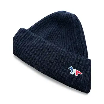 메종 키츠네 네이비 니트 모자