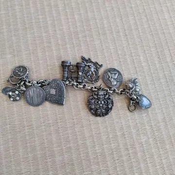 빈티지 실버 참 팔찌