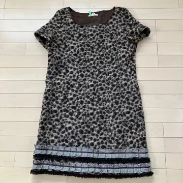11.21 로즈 티아라 반팔 원피스 브라운 레오파드 무늬 46