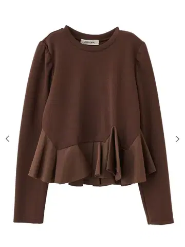 코코딜 비대칭 페플럼 블라우스 브라운