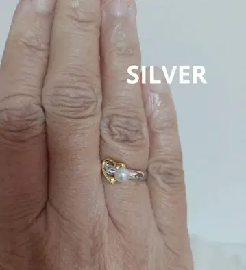 하트 펄 장식 SILVER 반지