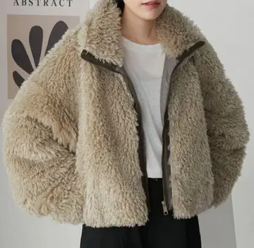 [ forksy ] 베이지 보아 자켓 숏 기장