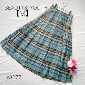 뷰티 앤 유스 타프타 체크 맥시 스커트 올 패턴 롱 [ M ]