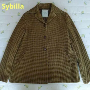 시빌라 sybilla 숏 자켓 체크 무늬 버튼 코트