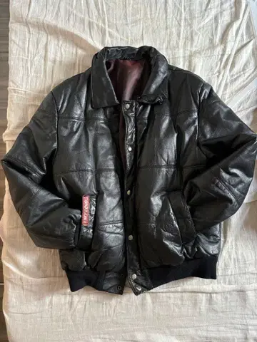 리얼 가죽 패딩 자켓 쇼트 기장