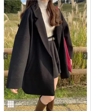 루즈 테일러드 코트[ze585] 블랙