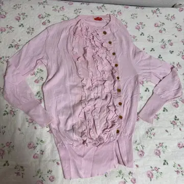 핑크 프릴 가디건 S 사이즈