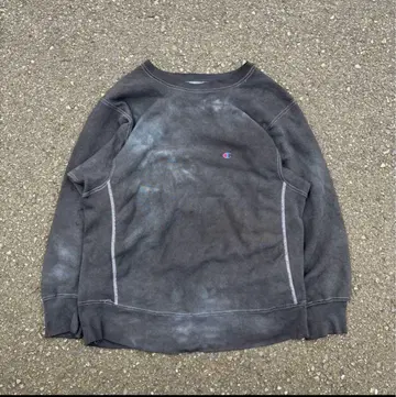 80s Champion 트리코 태그 후염 블랙 리버스 위브 눈 모양