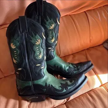 SENDIRA 웨스턴 부츠 블랙/그린