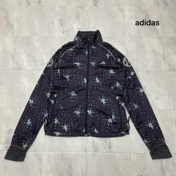 아디다스 나일론 자켓 지퍼 점퍼 엄지손가락 구멍 프린트 메쉬 안감