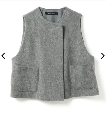 미즈이로 인도 포켓 부착 심플 베스트 그레이