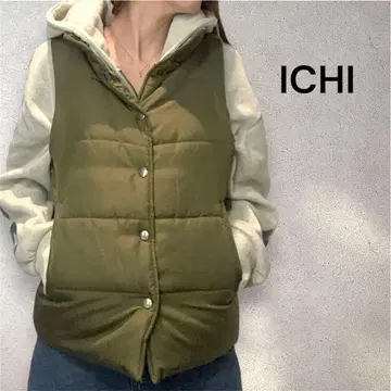 ICHI 이치 올리브 그린 다운 베스트