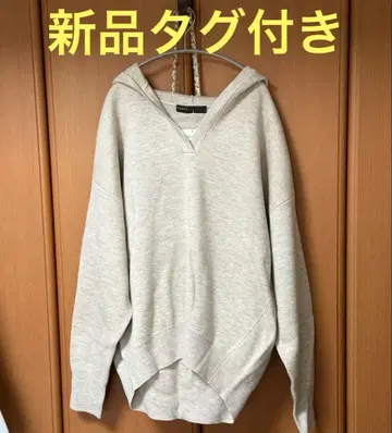 택 포함 새상품 NOBLE 접결 턱 편직 후드 풀오버