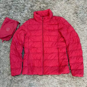 UNIQLO 다운 자켓 S 수납 봉투 포함 빨간색(진한 핑크)