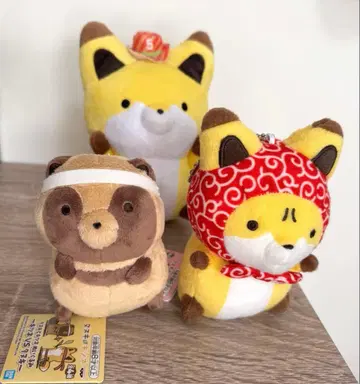 [ 새상품급 ] 너구리와 여우 봉제 인형 세트