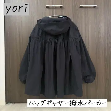 yori 백 개더 발수 후드티