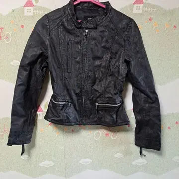 비키 VICKY 경량 부드러운 천연 가죽 싱글 라이더 자켓 블랙