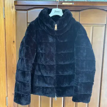 Herno 블랙 퍼 다운 자켓