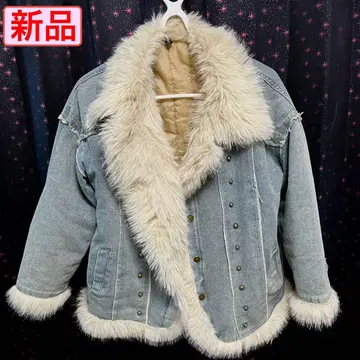 퍼 달린 데님 자켓 라이트 블루