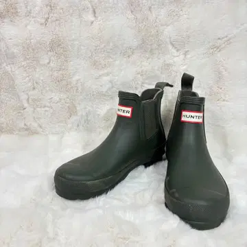 HUNTER 헌터 올리브 사이드 고어 숏부츠 [22.0]