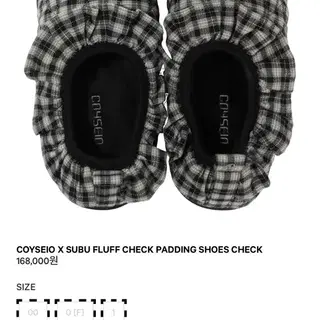 0 サイズ COYSEIO FLUFF CHECK PADDING SHOES 0 SUBU COYSEIO FLUFF