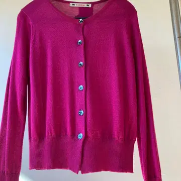 알베로베로 핑크 니트 가디건 긴팔 버튼 포함