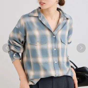 FRAMeWORK 긴팔 코튼 레이온 체크 셔츠