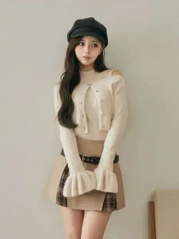 다리치 앙상블 샤기 니트탑 IVO