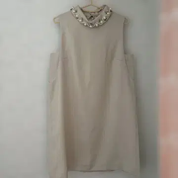 snidel 노슬리브 무릎 기장 원피스 베이지