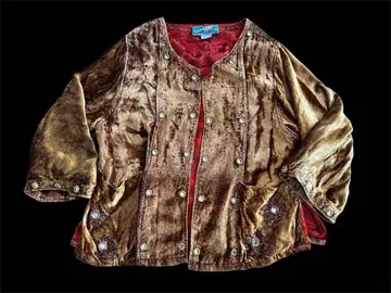 빈티지 80s 벨벳풍 거울 악센트 겉옷 프리 사이즈