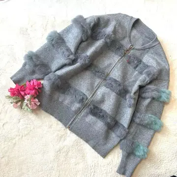 [ 새상품급 ] [ 인기 ] [ 퍼 ] 그레이 집업 긴팔 자켓