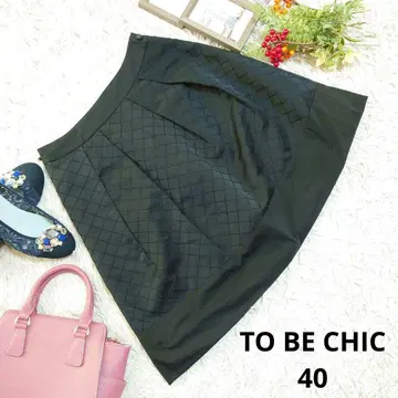 새상품급 TO BE CHIC 플레어 스커트 ( L ) 블랙/마름모
