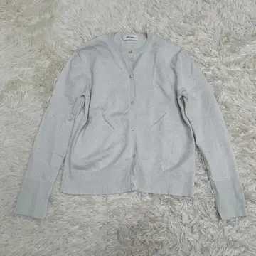 미라 오웬 라메 긴팔 니트 가디건 그레이