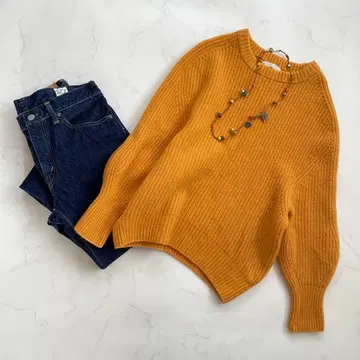 플라주 plage 울 100% 크루넥 니트 일본제 복슬복슬