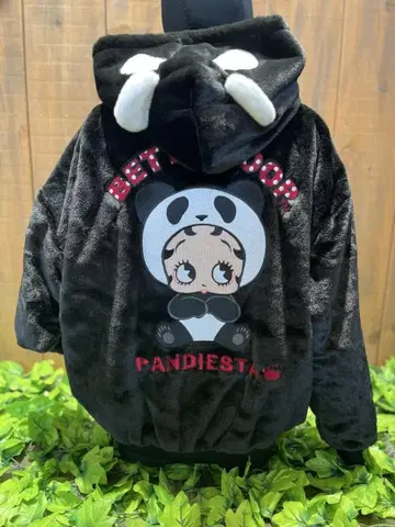 팬디에스타 x 베티 붑 인조 모피 후드티 블랙 L 사이즈