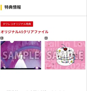 니시노 카나 구매 혜택 클리어 파일 타워 레코드