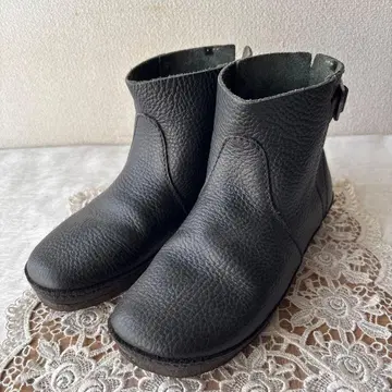 KOOS 코스 숏부츠 블랙 천연 가죽 36