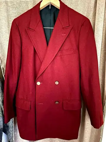 레어 아이템! Van Jacket Inc. 버건디 더블 브레스트 자켓