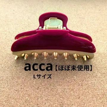 [ 거의 미사용 ] acca 헤어 클립 L 사이즈 빨간색 골드
