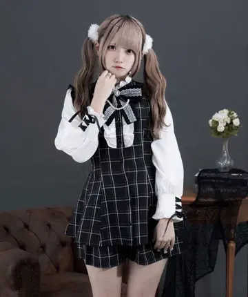 Palelfy 모듬 프릴 콤비네존 체크