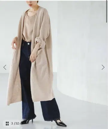 NOBLE 에어리 롱 가운 가디건