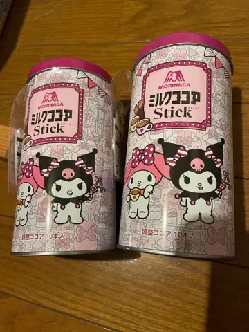 모리나가 밀크 코코아 스틱캔 이온 한정판 마이멜로디 쿠로미 키링 포함