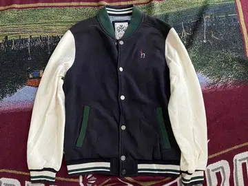 바시티 자켓 네이비 화이트